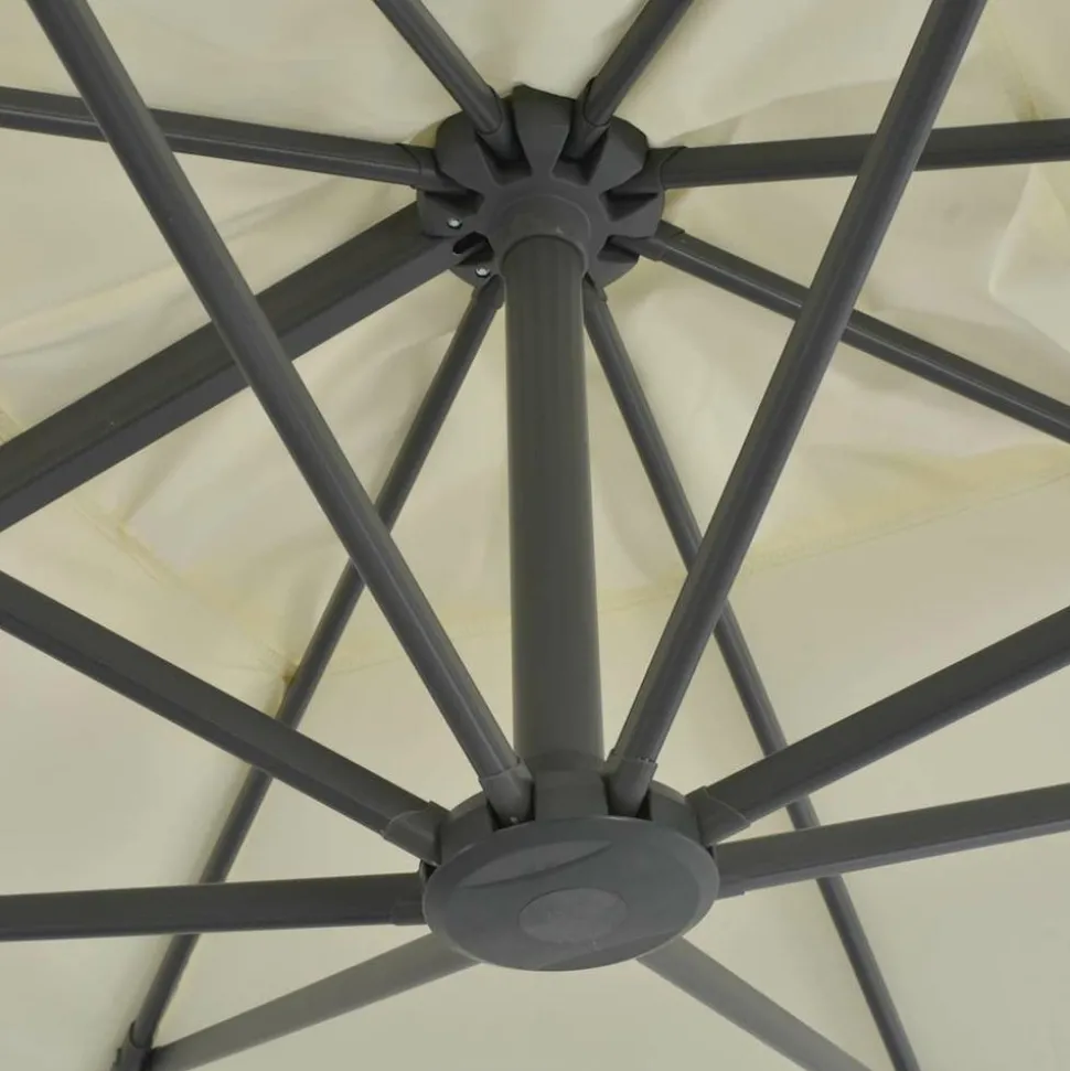 MAISON EXCLUSIVE - Parasol de jardin en porte-à-faux et poteau en aluminium sable