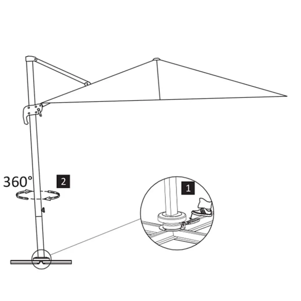 MAISON EXCLUSIVE - Parasol de jardin en porte-à-faux et poteau en aluminium sable