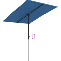 MAISON EXCLUSIVE - Parasol de jardin avec mât en aluminium 2x1,5 m bleu azuré
