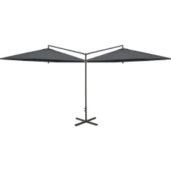MAISON EXCLUSIVE - Parasol de jardin double avec mât en acier anthracite 600 cm