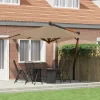 MAISON EXCLUSIVE - Parasol de jardin en porte-à-faux avec mât en bois taupe