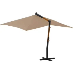 MAISON EXCLUSIVE - Parasol de jardin en porte-à-faux avec mât en bois taupe