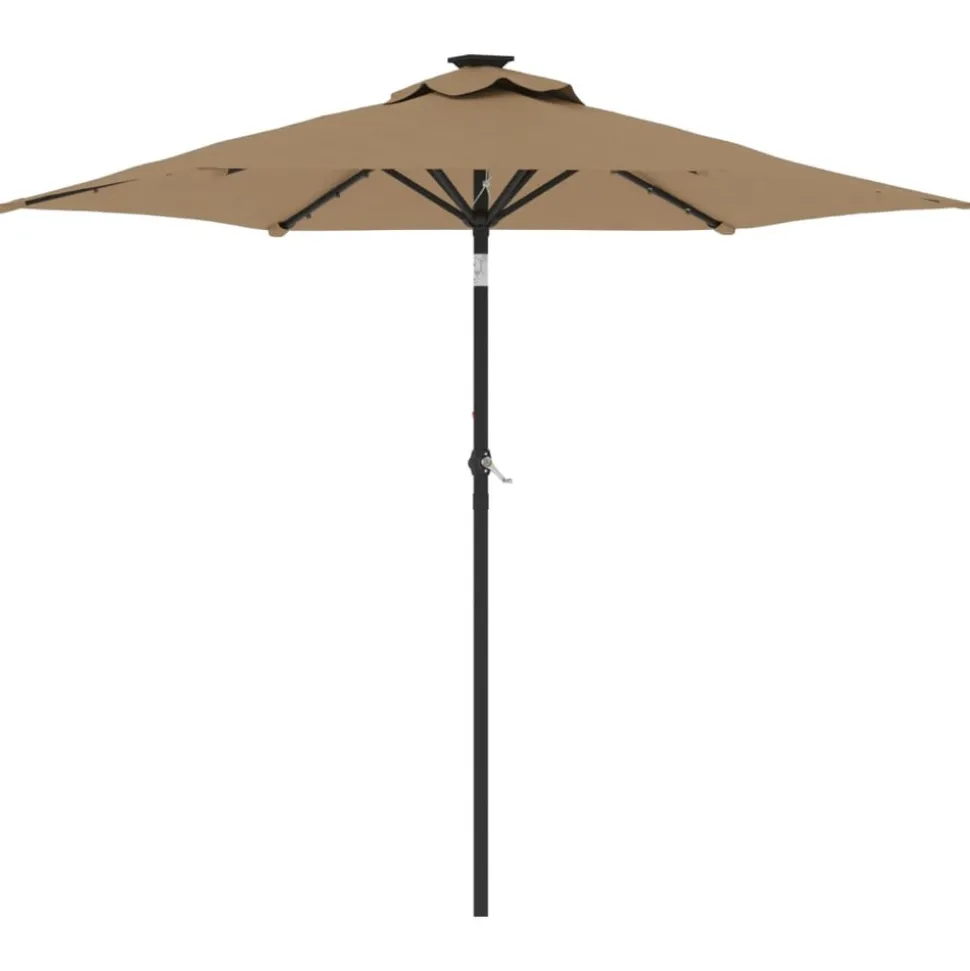 MAISON EXCLUSIVE - Parasol de jardin avec led mât en acier taupe 225x225x212 cm