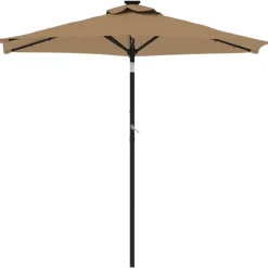 MAISON EXCLUSIVE - Parasol de jardin avec led mât en acier taupe 225x225x212 cm