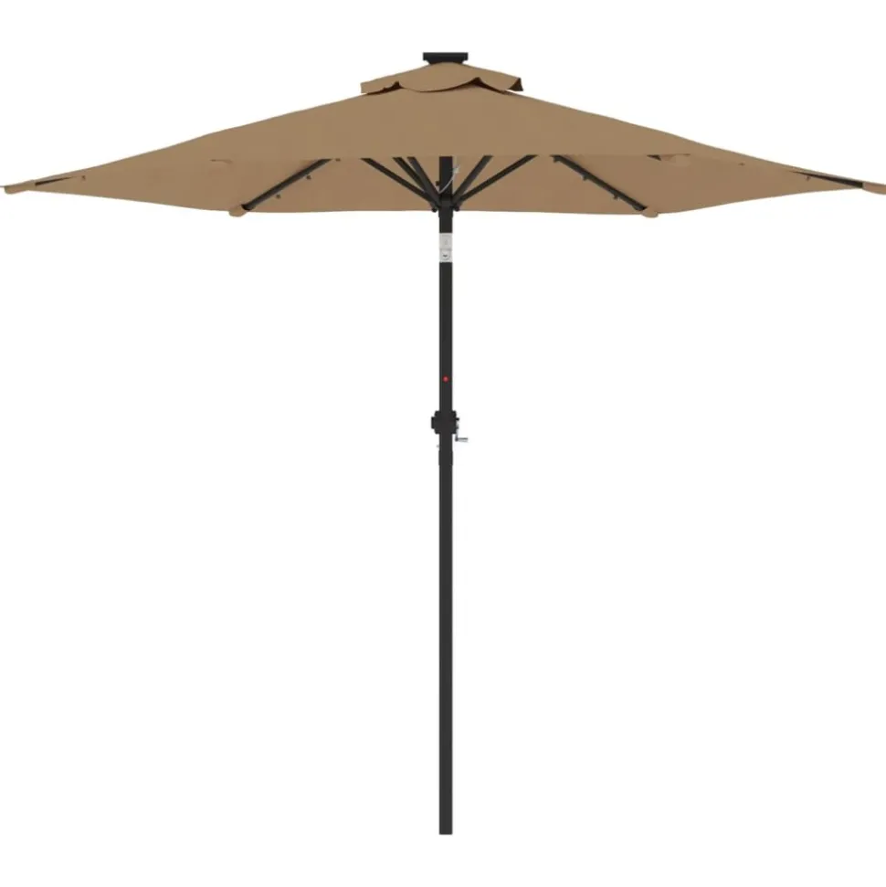 MAISON EXCLUSIVE - Parasol de jardin avec led mât en acier taupe 225x225x212 cm