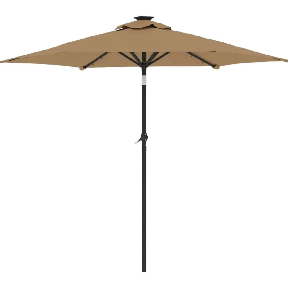MAISON EXCLUSIVE - Parasol de jardin avec led mât en acier taupe 225x225x212 cm