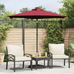 MAISON EXCLUSIVE - Parasol de jardin avec mât en acier bordeaux 225x225x212 cm