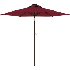 MAISON EXCLUSIVE - Parasol de jardin avec mât en acier bordeaux 225x225x212 cm