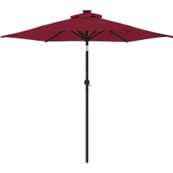 MAISON EXCLUSIVE - Parasol de jardin avec mât en acier bordeaux 225x225x212 cm
