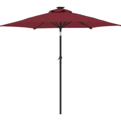 MAISON EXCLUSIVE - Parasol de jardin avec mât en acier bordeaux 225x225x212 cm