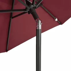 MAISON EXCLUSIVE - Parasol de jardin avec mât en acier bordeaux 225x225x212 cm