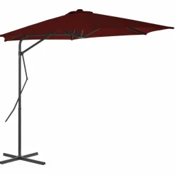 MAISON EXCLUSIVE - Parasol de jardin avec mât en acier rouge bordeaux 300x230 cm