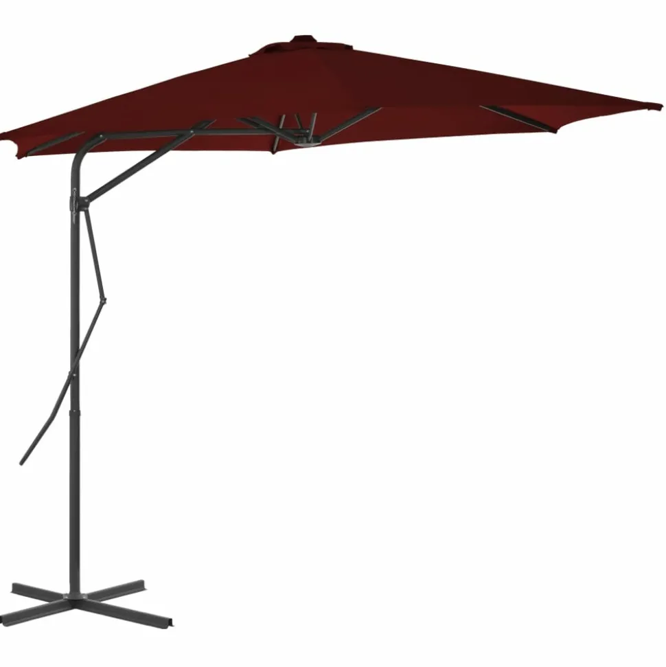 MAISON EXCLUSIVE - Parasol de jardin avec mât en acier rouge bordeaux 300x230 cm