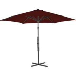 MAISON EXCLUSIVE - Parasol de jardin avec mât en acier rouge bordeaux 300x230 cm