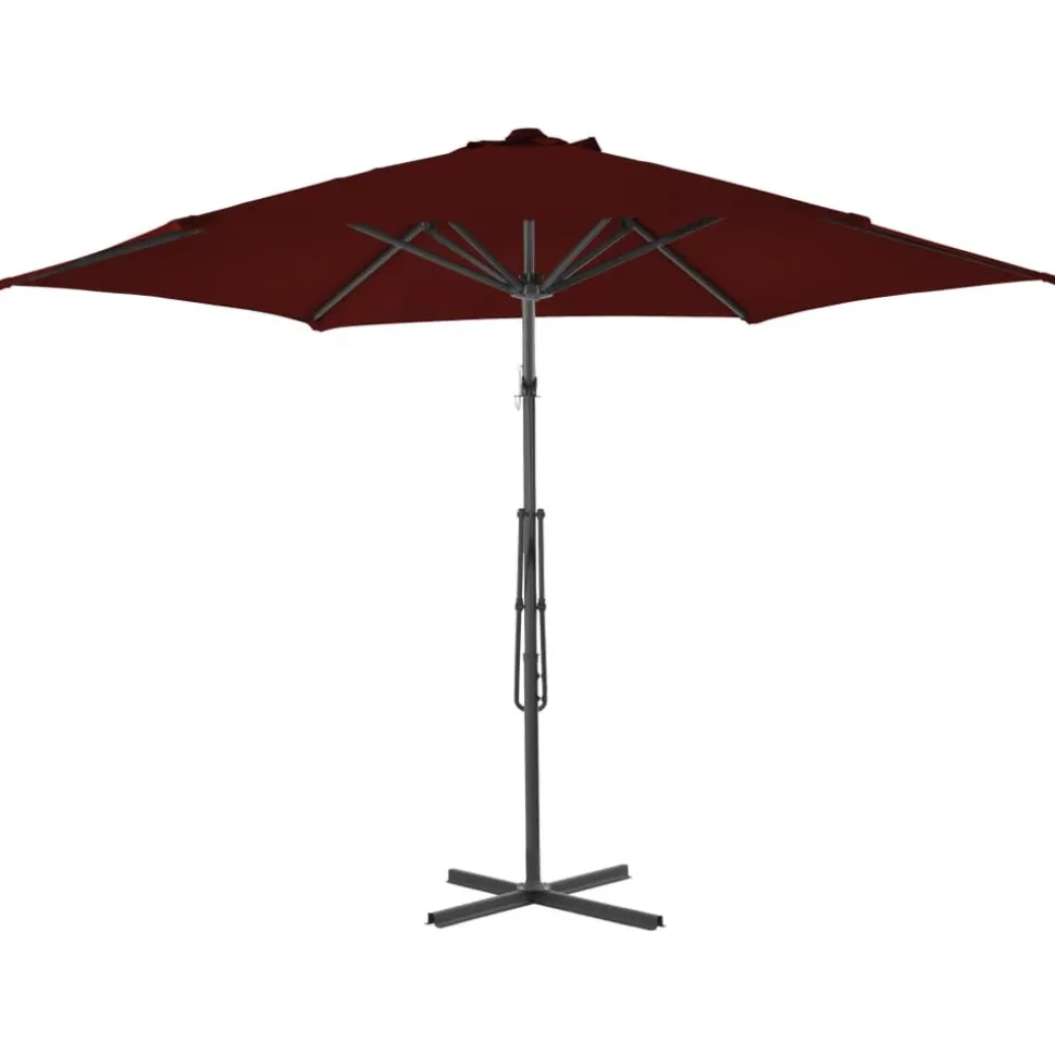 MAISON EXCLUSIVE - Parasol de jardin avec mât en acier rouge bordeaux 300x230 cm
