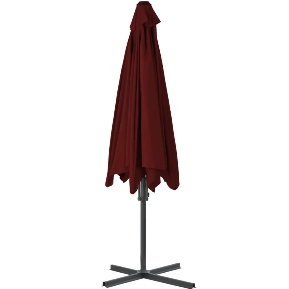 MAISON EXCLUSIVE - Parasol de jardin avec mât en acier rouge bordeaux 300x230 cm