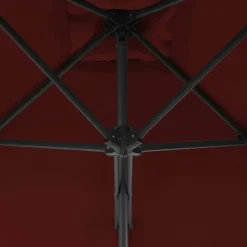 MAISON EXCLUSIVE - Parasol de jardin avec mât en acier rouge bordeaux 300x230 cm