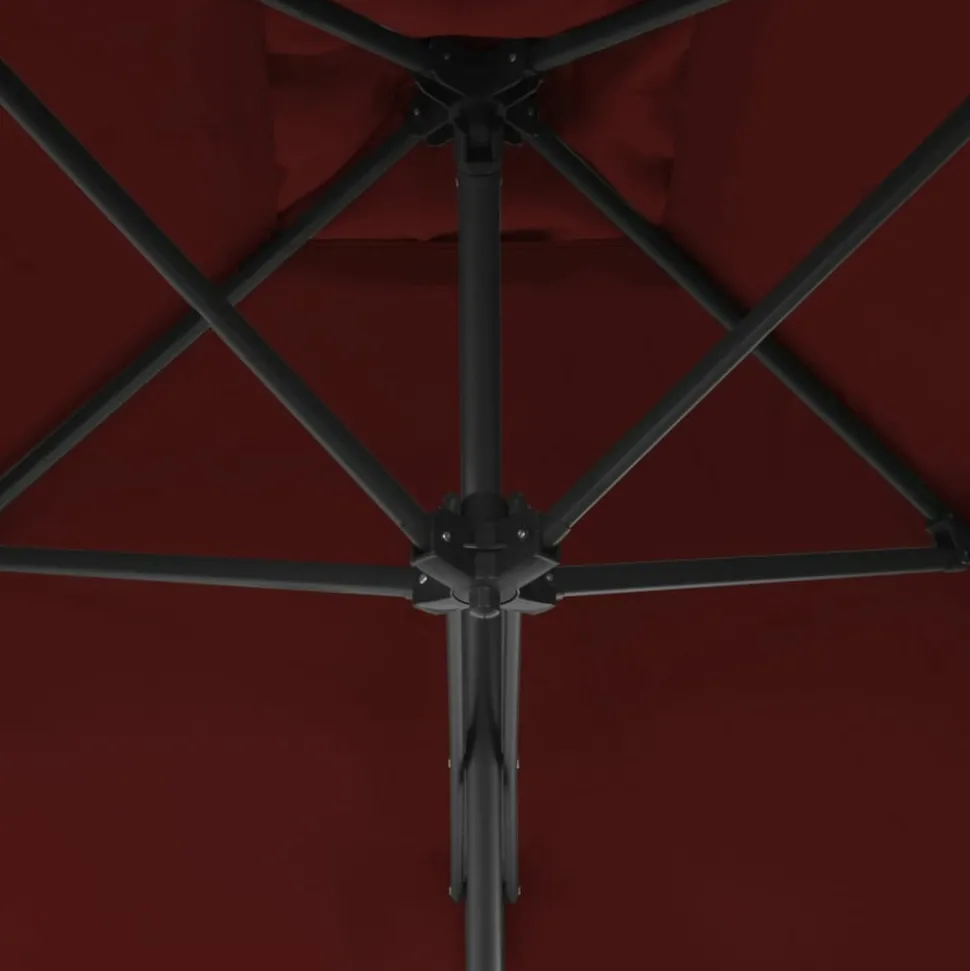 MAISON EXCLUSIVE - Parasol de jardin avec mât en acier rouge bordeaux 300x230 cm