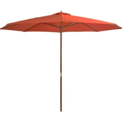 MAISON EXCLUSIVE - Parasol d'extérieur avec mât en bois 350 cm terre cuite