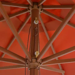 MAISON EXCLUSIVE - Parasol d'extérieur avec mât en bois 350 cm terre cuite