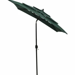 MAISON EXCLUSIVE - Parasol de jardin à 3 niveaux avec mât en aluminium vert 2x2 m