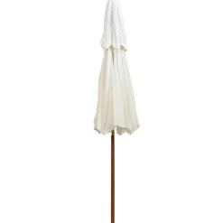 MAISON EXCLUSIVE - Parasol à deux étages avec poteau en bois blanc crème