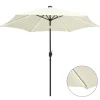 MAISON EXCLUSIVE - Parasol de jardin et lumières led mât en aluminium blanc sable