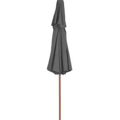 MAISON EXCLUSIVE - Parasol à deux étages avec mât en bois 270 cm anthracite