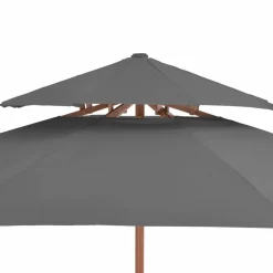 MAISON EXCLUSIVE - Parasol à deux étages avec mât en bois 270 cm anthracite