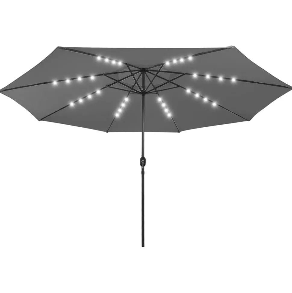 MAISON EXCLUSIVE - Parasol de jardin avec lumières led et mât en métal anthracite