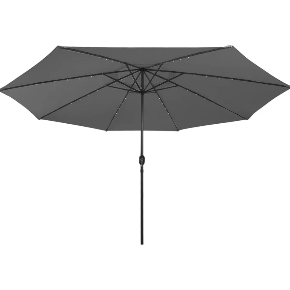 MAISON EXCLUSIVE - Parasol de jardin avec lumières led et mât en métal anthracite