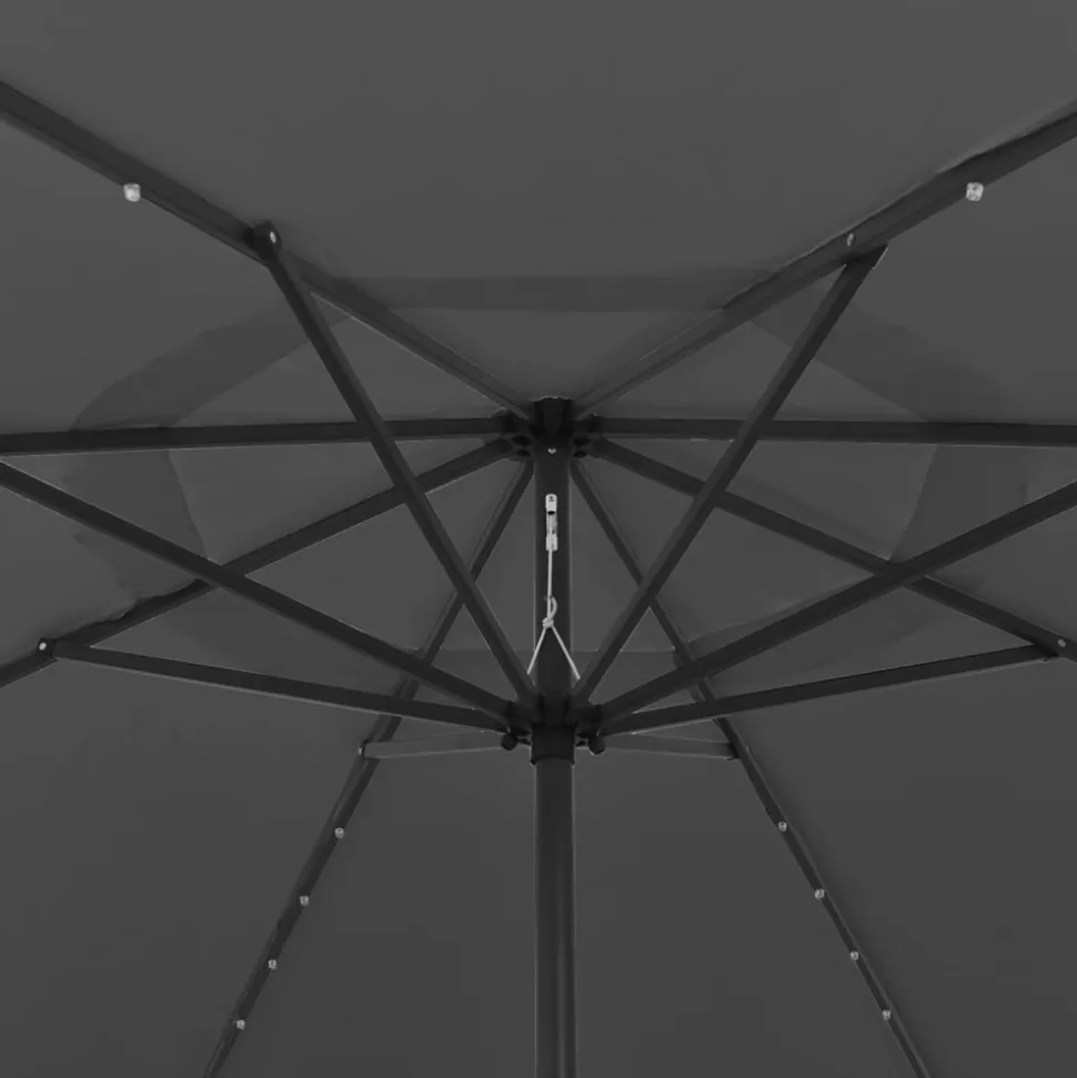 MAISON EXCLUSIVE - Parasol de jardin avec lumières led et mât en métal anthracite