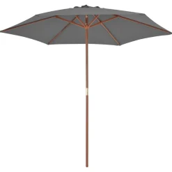 MAISON EXCLUSIVE - Parasol d'extérieur avec mât en bois 270 cm anthracite