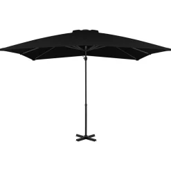 MAISON EXCLUSIVE - Parasol de jardin en porte-à-faux et mât en aluminium noir