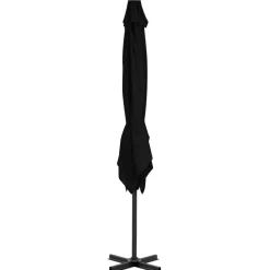 MAISON EXCLUSIVE - Parasol de jardin en porte-à-faux et mât en aluminium noir