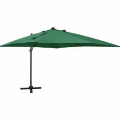 MAISON EXCLUSIVE - Parasol de jardin en porte-à-faux et mât et lumières led vert