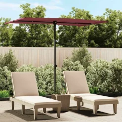 MAISON EXCLUSIVE - Parasol de jardin et mât en aluminium 2x1,5 m rouge bordeaux