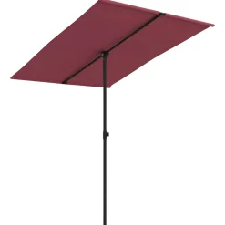 MAISON EXCLUSIVE - Parasol de jardin et mât en aluminium 2x1,5 m rouge bordeaux