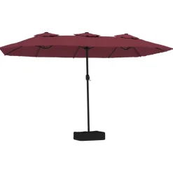 MAISON EXCLUSIVE - Parasol de jardin à double tête avec led rouge bordeaux