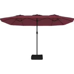 MAISON EXCLUSIVE - Parasol de jardin à double tête avec led rouge bordeaux