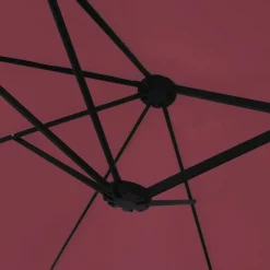 MAISON EXCLUSIVE - Parasol de jardin à double tête avec led rouge bordeaux