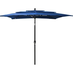 MAISON EXCLUSIVE - Parasol de jardin à 3 niveaux avec mât en aluminium bleu azuré
