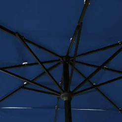 MAISON EXCLUSIVE - Parasol de jardin à 3 niveaux avec mât en aluminium bleu azuré
