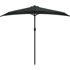 MAISON EXCLUSIVE - Parasol de balcon avec mât en aluminium noir 270x144x222cm demi