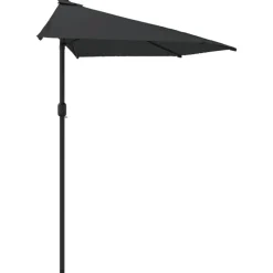 MAISON EXCLUSIVE - Parasol de balcon avec mât en aluminium noir 270x144x222cm demi