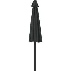 MAISON EXCLUSIVE - Parasol de balcon avec mât en aluminium noir 270x144x222cm demi