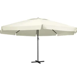 MAISON EXCLUSIVE - Parasol de jardin avec mât en aluminium 600 cm blanc sable