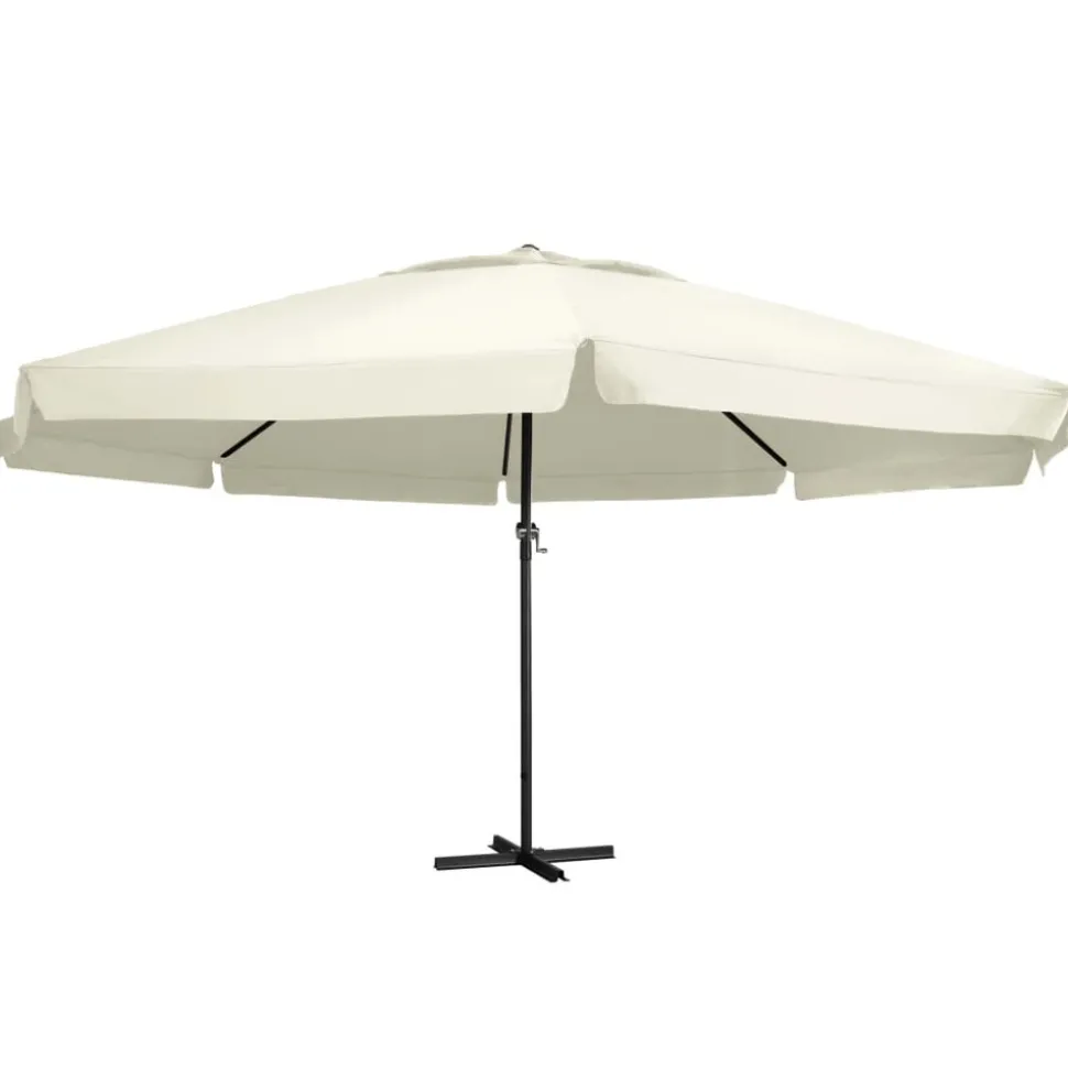 MAISON EXCLUSIVE - Parasol de jardin avec mât en aluminium 600 cm blanc sable