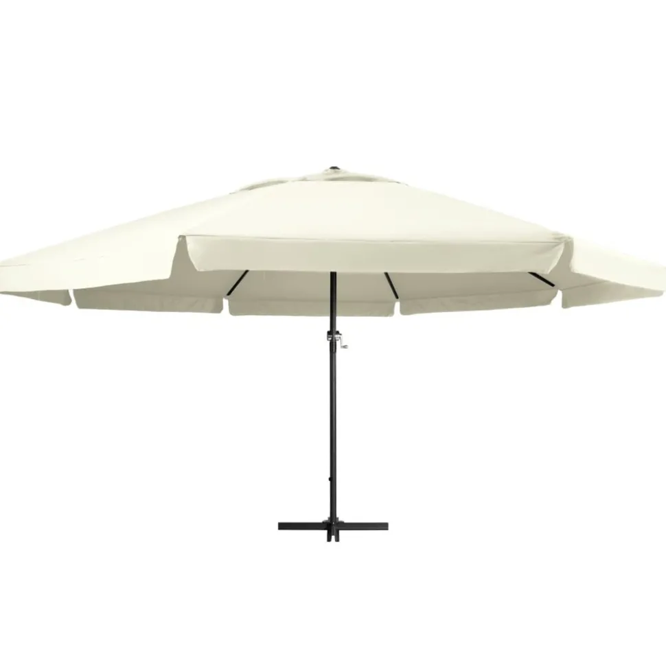 MAISON EXCLUSIVE - Parasol de jardin avec mât en aluminium 600 cm blanc sable