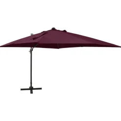MAISON EXCLUSIVE - Parasol de jardin en porte-à-faux avec mât et lumières led